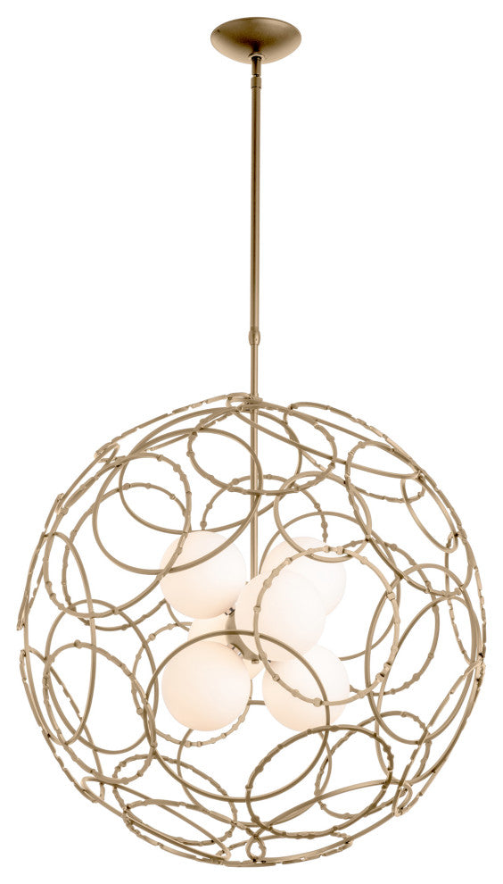 Olympus Orb Pendant, Soft Gold Finish, Standard Overall Height