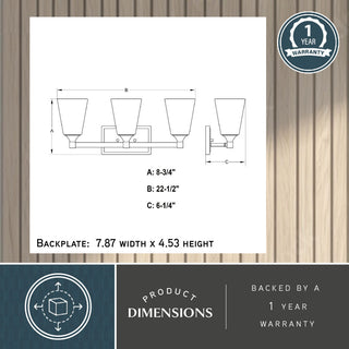 Wallingford 3-Light Modern Gold Transitional Bathroom Vanity Fixture Clear Glass, Modern Gold