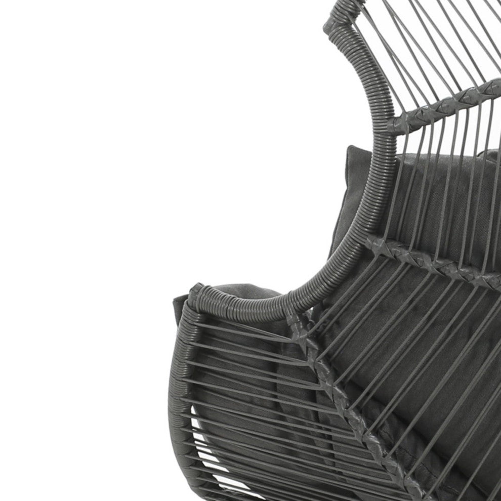 Paloma Modern Design Outdoor Wicker Gliding Chair, Dark Gray