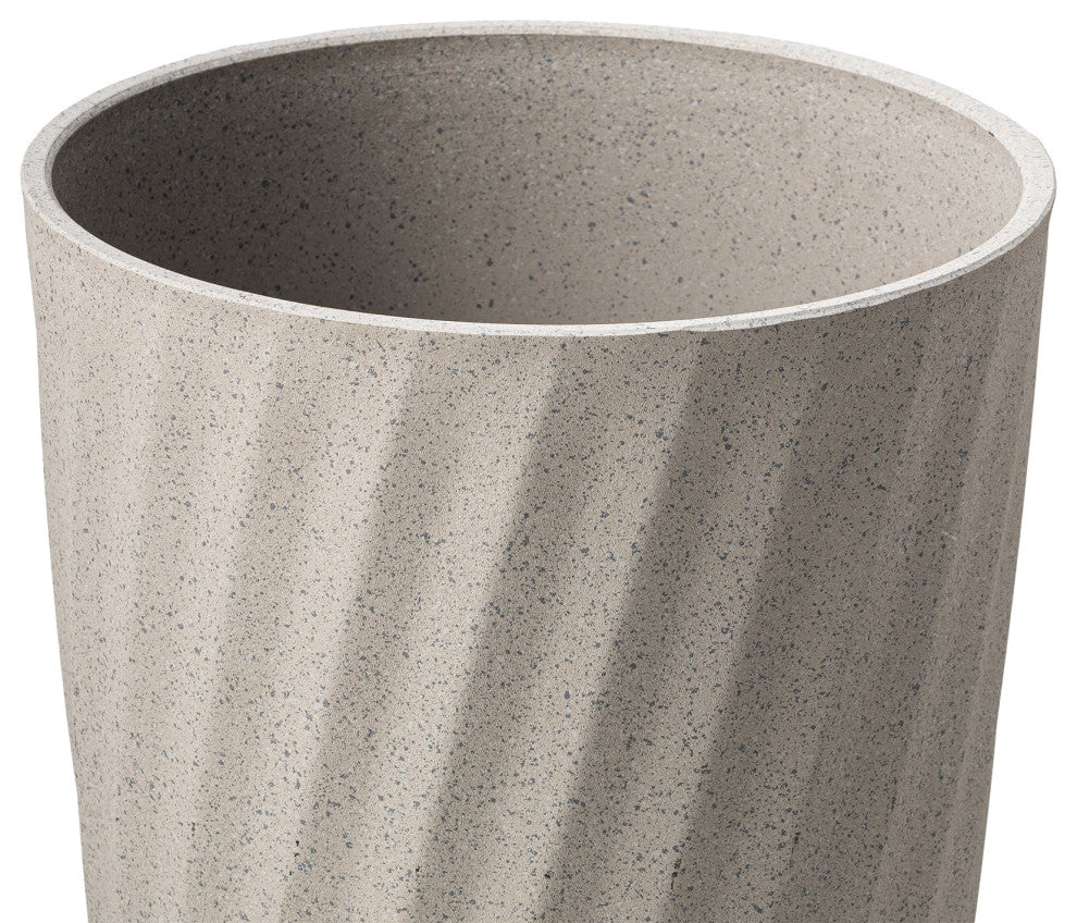 24"H Terrazzo Wave Textured Ceramic Planters, Set of 2
