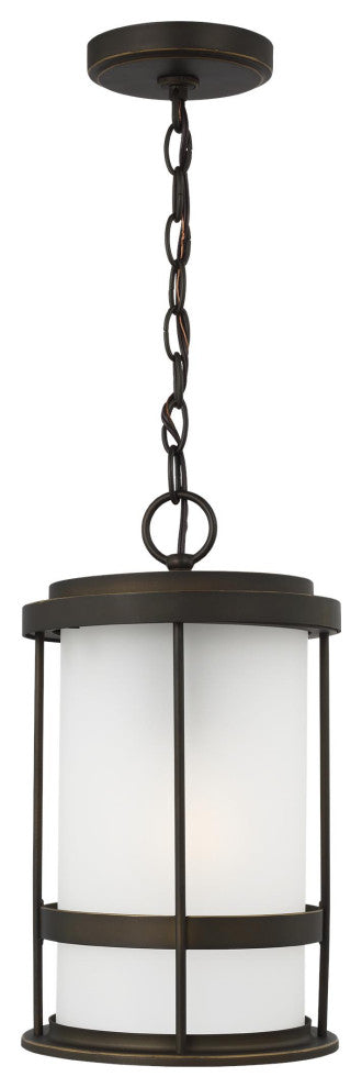 Wilburn 1-Light Outdoor Pendant Lantern, Antique Bronze
