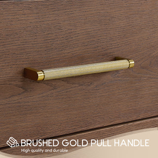 Porto Bath Vanity with White Quartz Stone Top, Dark Brown Oak, 84", No Mirror