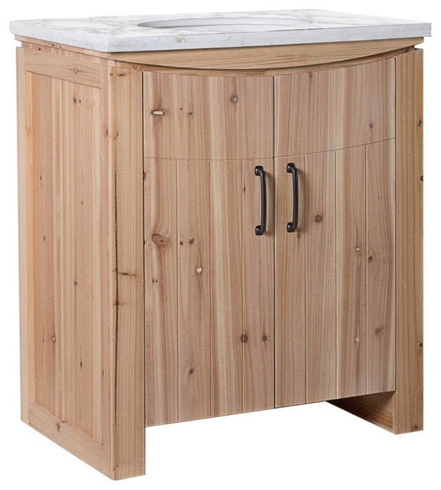 Wallace Solid Fir Single-Sink Vanity, 30", White Top
