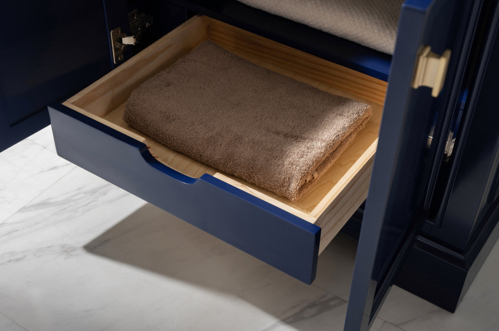 Milano Bathroom Vanity, Gray With White Quartz Top, Blue, 30", Non-Modular, Single Sink