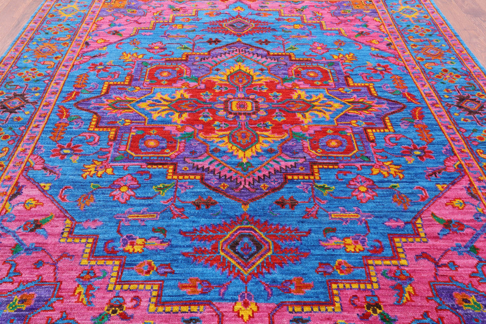 8' 1" X 10' 1" Heriz Serapi Hand-Knotted Wool Rug - Q13702