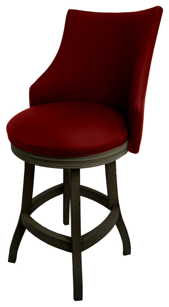 Swivel Wood Counter Bar Stool 26", Bellissima, Red - Dark Shadow