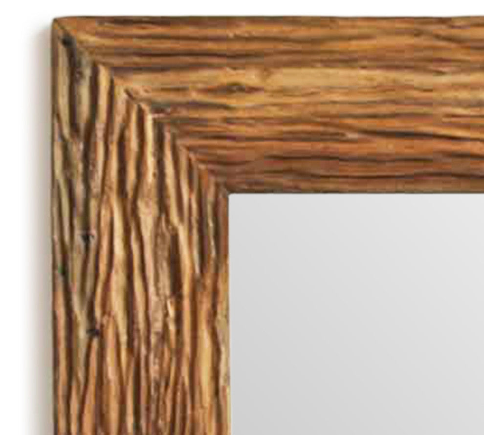 Rustic Deep Grain Wood Mirror