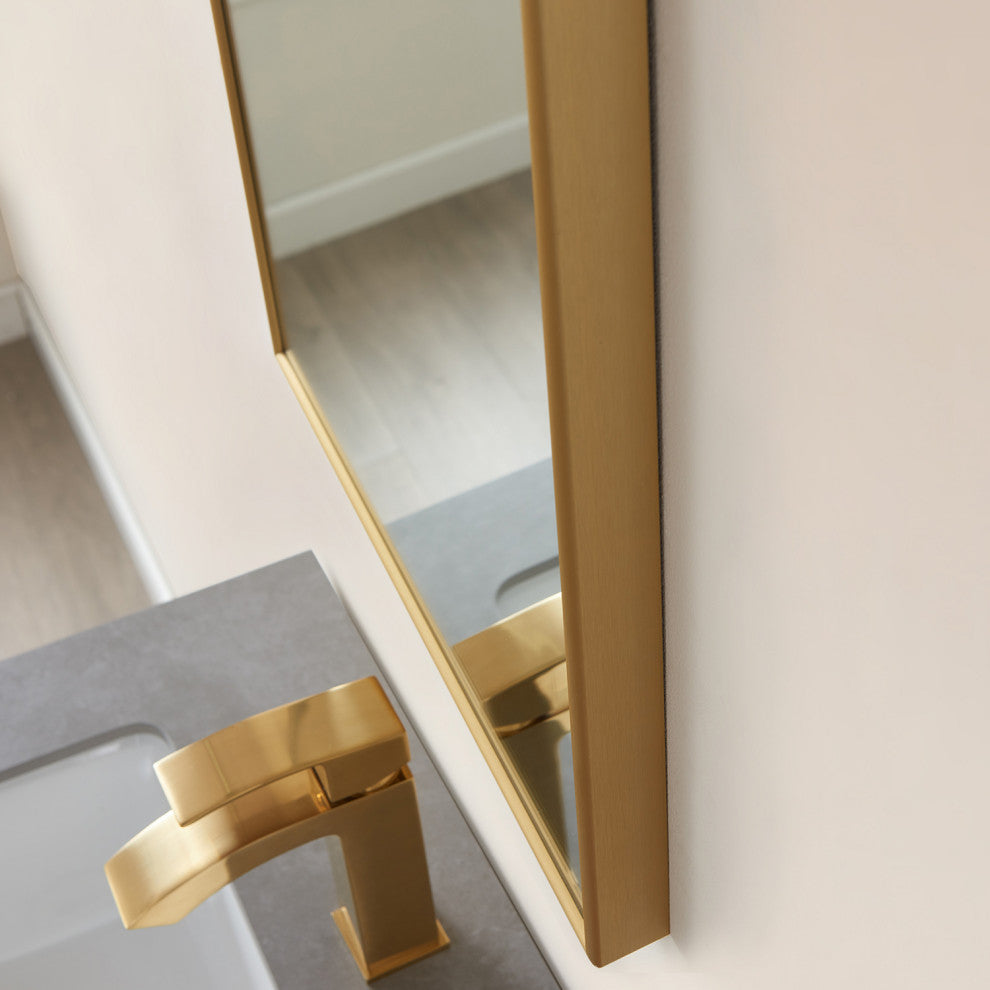 Viella Rectangular Aluminum Wall Mounted Mirror