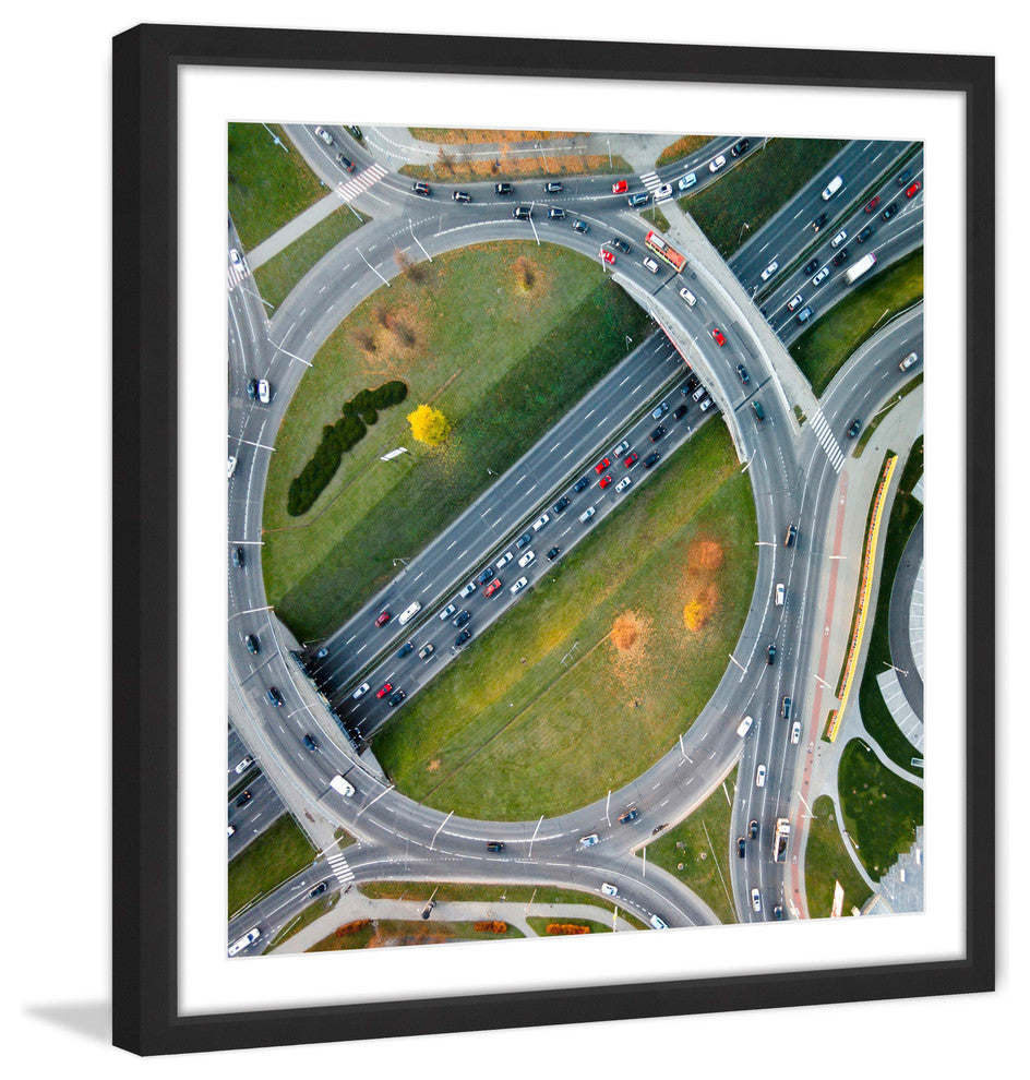 "Traffic Circles"  Framed Painting Print by Karolis Janulis