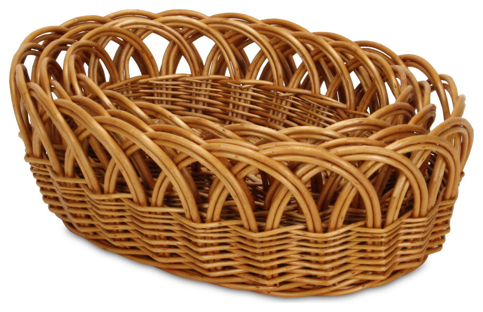 Accalia Medium Brown Willow Oval Basket Set