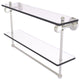 Pacific Grove 22" Double Groovy Glass Shelf with Towel Bar, Satin Nickel