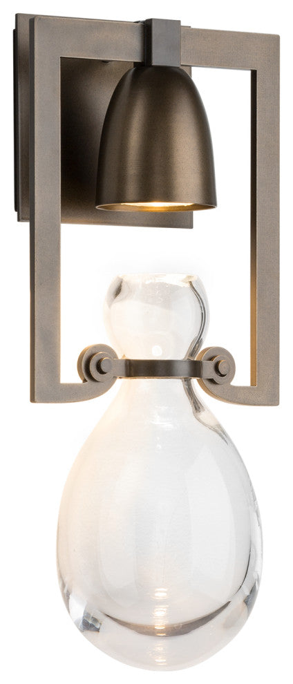 Apothecary Sconce, Dark Smoke Finish, Clear Glass