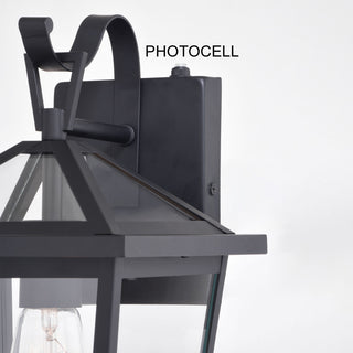 Derby 8-in W 1 Light Dusk to Dawn Matte Black Outdoor Wall Lantern Clear Glass