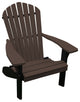 Poly Fanback Adirondack Chair, Tudor Brown, Black Frame