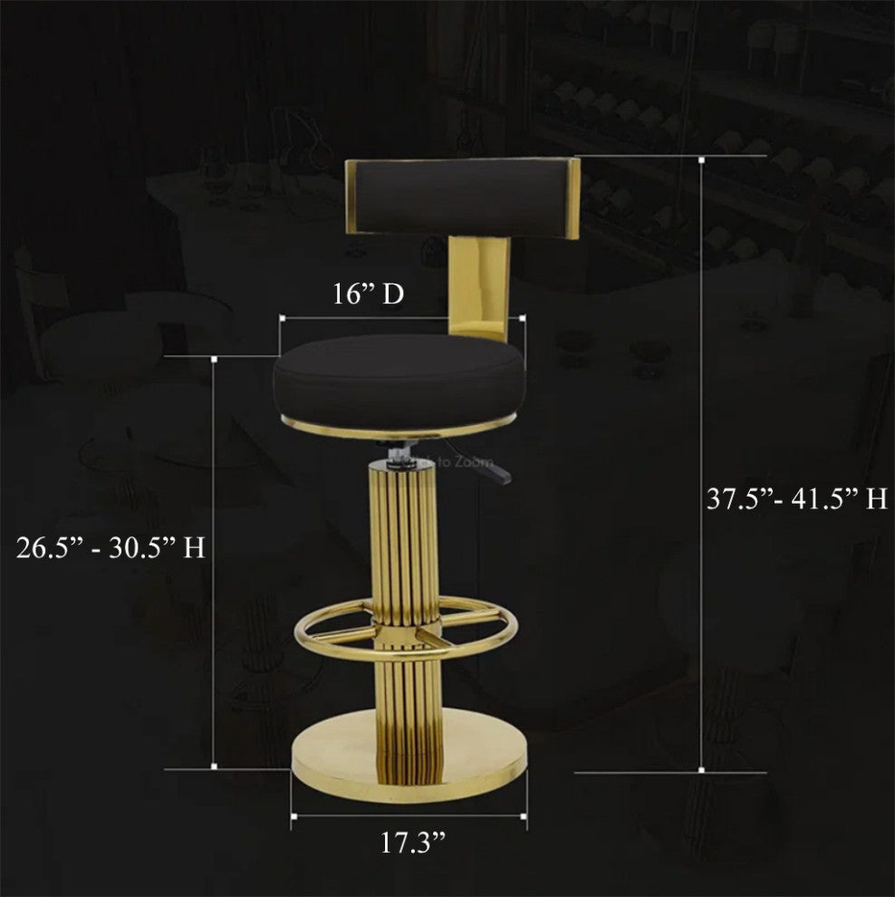 Infinity Luxury Bar Stool, Black, Swivel and Lift