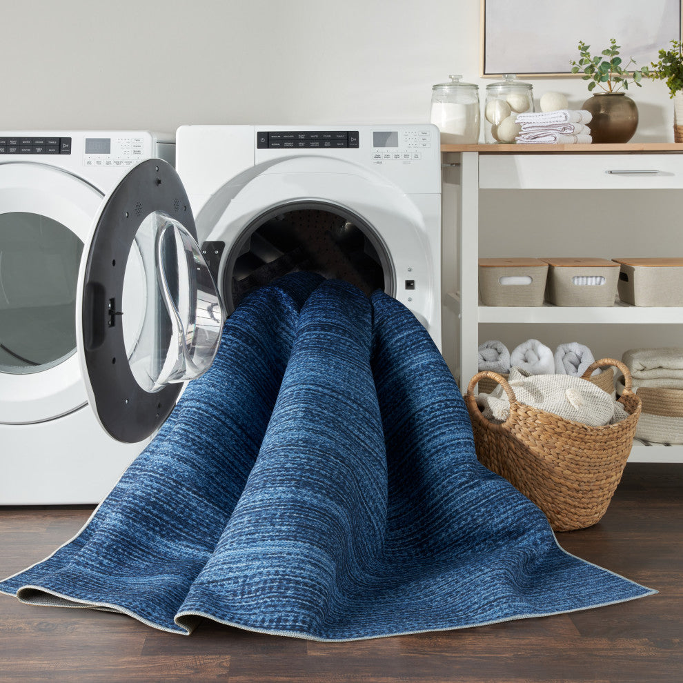 Nourison Washables 4' x 6' Grey Modern Indoor Area Rug