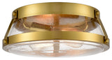 Modern Ceiling Light Fixtures Brass Hallway Light with Seeded Glass Shade
