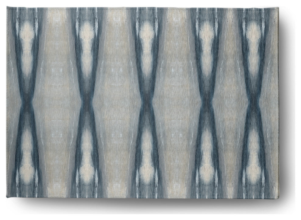 Geometric Stretch Print Soft Chenille Area Rug, Gray, 5'x7'