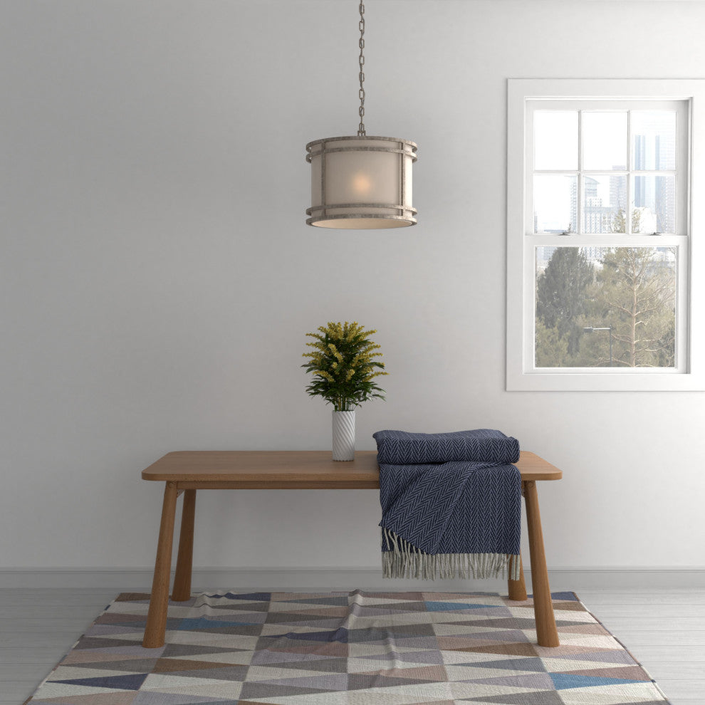 Mila Transitional Shaded Single-Light Drum Pendant