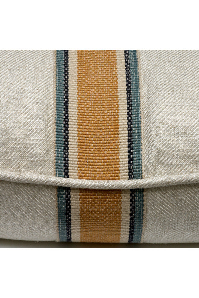 Gold Woven Medal Striped Linen Cushion | Andrew Martin Hedgerow