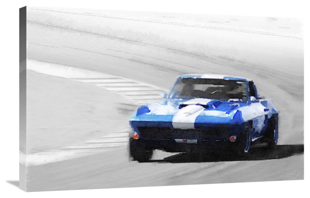 "Corvette Stingray Laguna Seca Watercolor" Fine Art Print