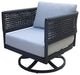 Outdoor Patio Woven Abaca Rope Swivel Rocking Chair with Cushion
