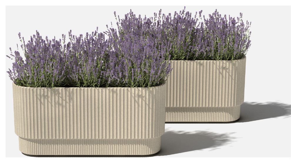 Veradek Demi Series Long 30" Planter, Sand, 30 Inch, 2 Pack