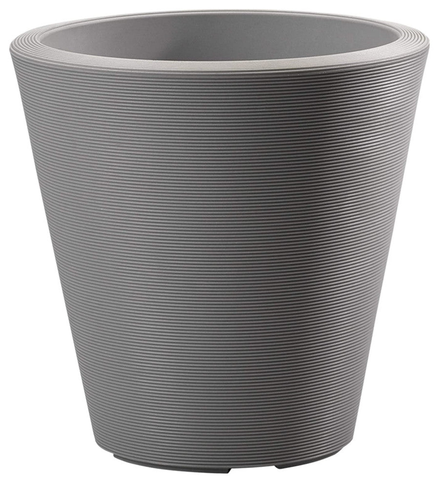 Crescent Garden Madison Planter, Double-Walled Plant Pot, 16" (Slate)
