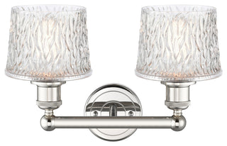 Edison Niagra 2-Light 16" Bath Vanity Light, Polished Nickel Finish, Clear Shade