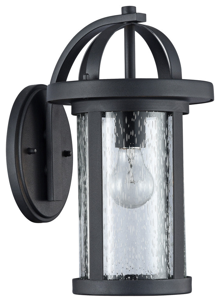 ANGELO Transitional 1 Light Black Outdoor Wall Sconce 14"