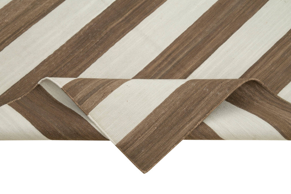 Rug N Carpet - Handmade Wool 3' 6'' x 5' 5'' Geometric Dhurrie Kilim Rug