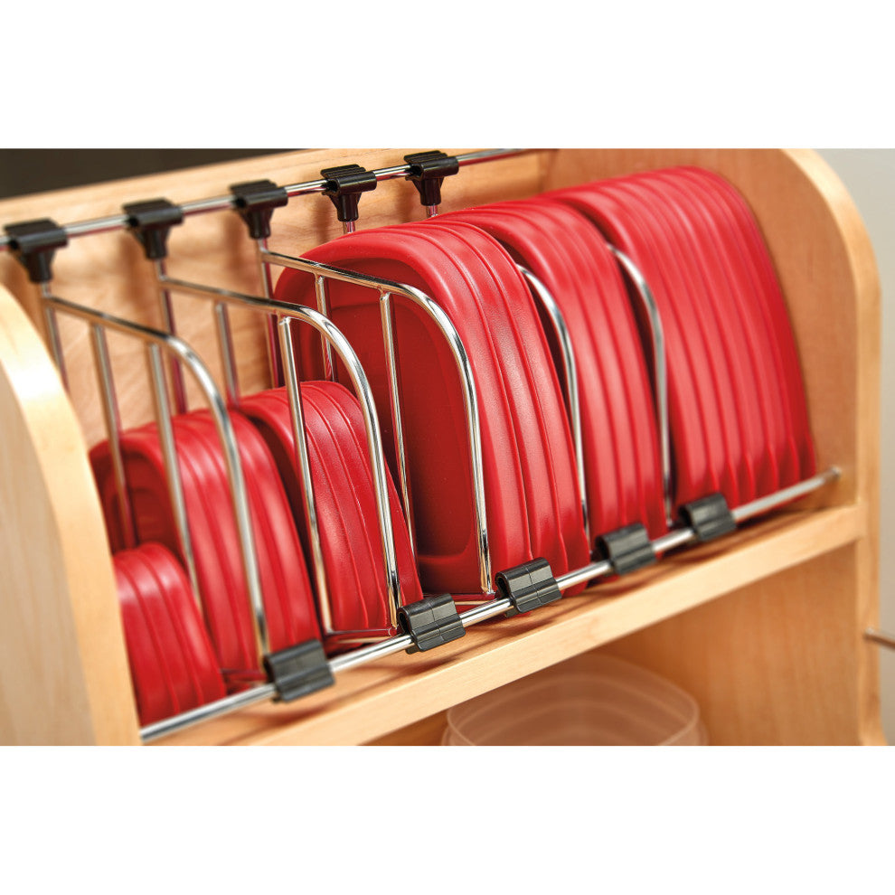 Wood Base Cabinet Food Storage Pull Out Organizer With Soft Close, 14.5"
