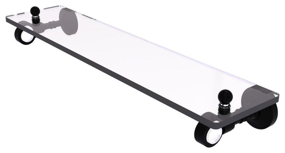 Pacific Grove 16" Glass Shelf, Matte Black