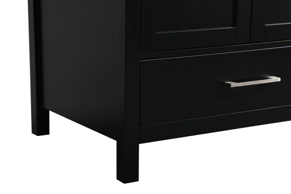 Iris Single Bathroom Vanity, Black, 30", With Backsplash