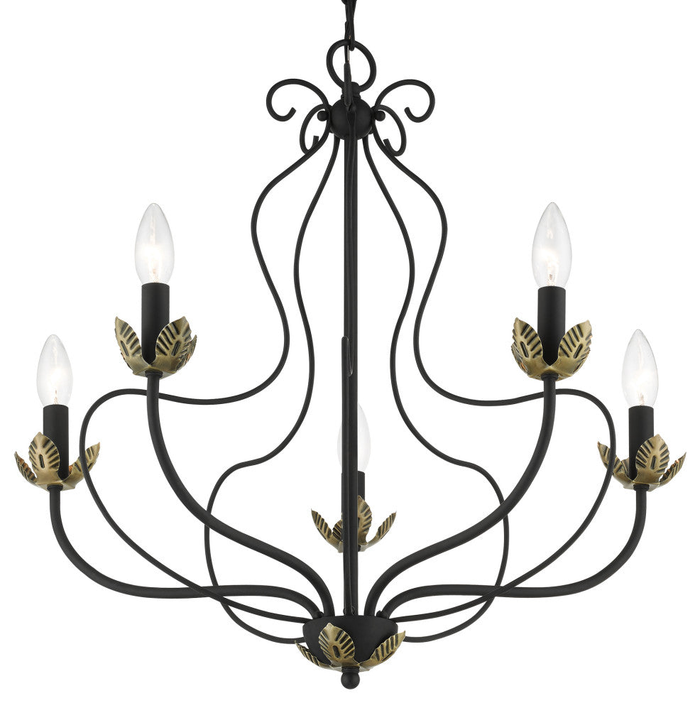 Livex Lighting 5 Light Black Chandelier