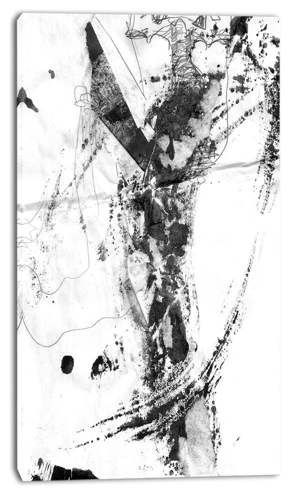 "Abstract Black Stain" Canvas Print, 20"x40"