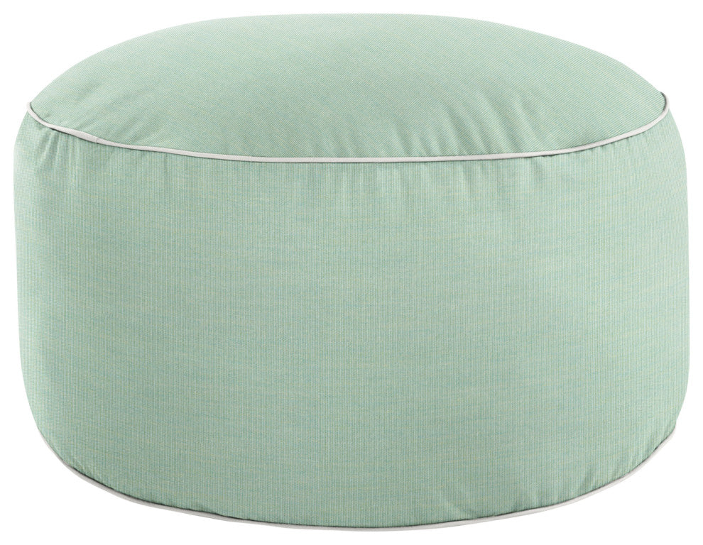 Mozaic Home Canvas Spa Indoor/Outdoor Round Bean Pouf 30x30x15"