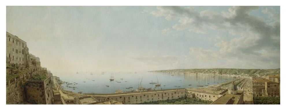 "Naples, Southwest, Pizzofalcone toward Capo di Posilippo" Paper Art, 46"x18"
