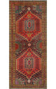 Fine Vintage Distressed Elyse Red/Charcoal Runner, 4'4x10'5