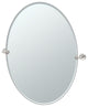 Glam Frameless Oval Mirror, Satin Nickel, 32"
