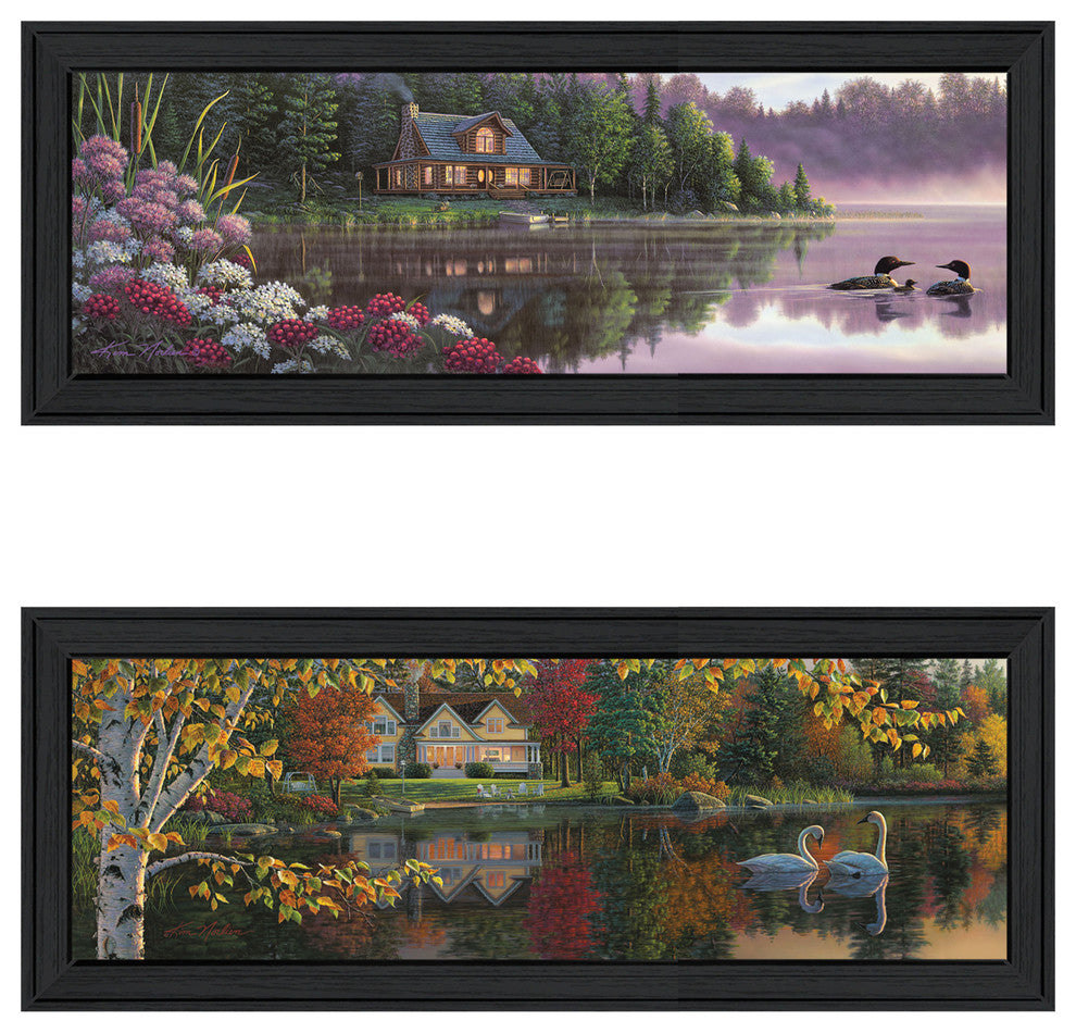 "Lake Panoramic Beauty" Collection By Kim Norlien, Printed Wall Art, Black Frame