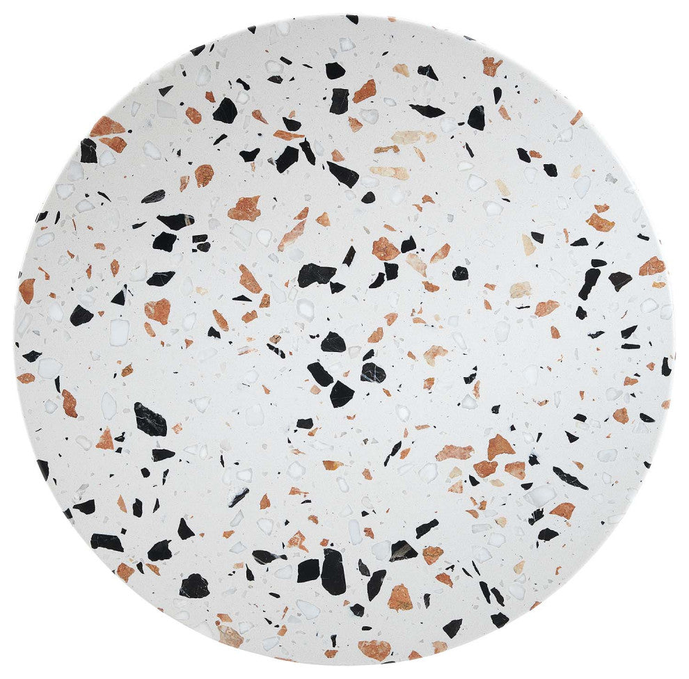 Lippa 20" Round Terrazzo Side Table, Gold Terrazzo