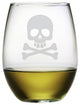 Skull and Crossbones Stemless Wine Glasses, Set of 4