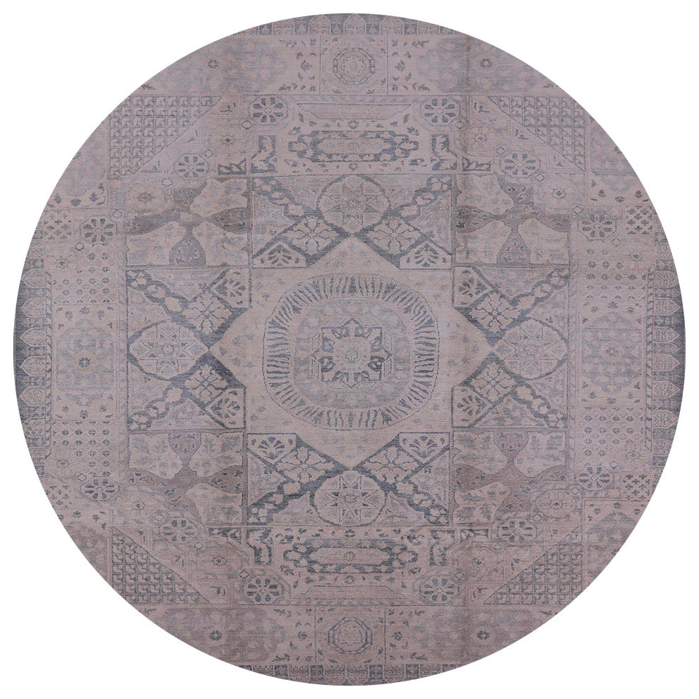 Ahgly Company Indoor Round Mid-Century Modern Area Rugs, 6' Round