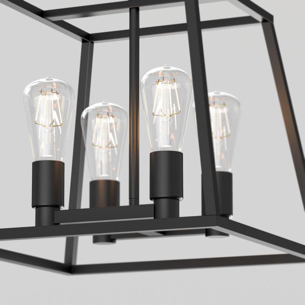Artika Carter Square Farmhouse Chandelier, Black