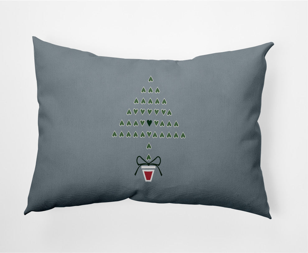 Hearty Holidays Decorative Throw Pillow, Mid Gray, 14"x20"