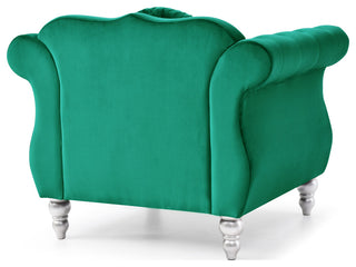 Hollywood Green Velvet Tufted Accent Chair