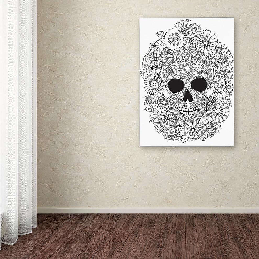 Hello Angel 'Sugar Skull Wreath' Canvas Art, 19x14