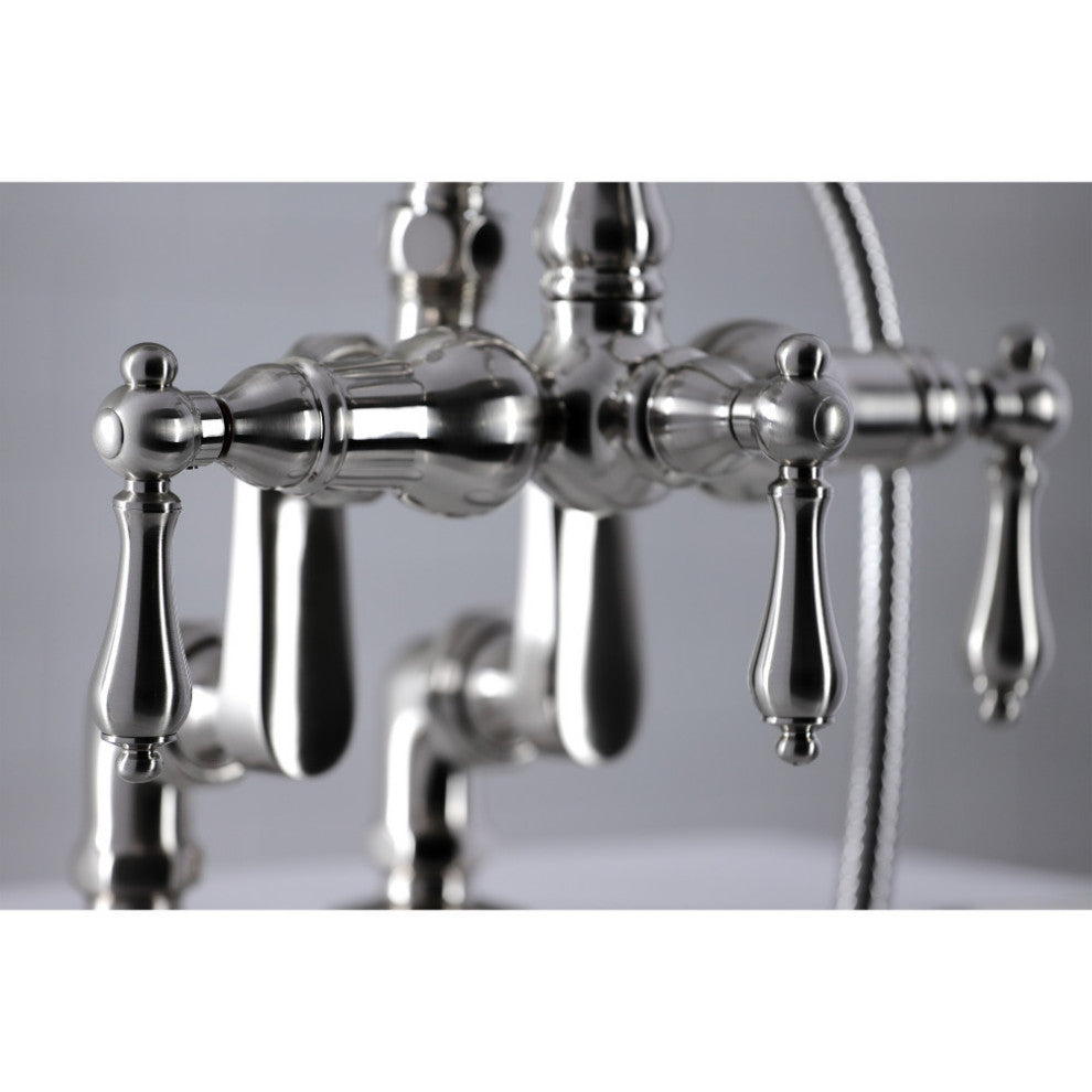 CC6013T8 Clawfoot Tub Faucet With Hand Shower, Brushed Nickel