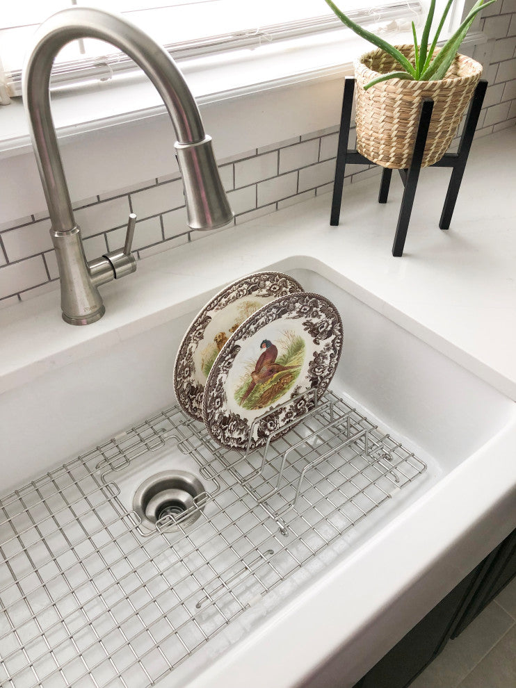 Grace Crisp White Fireclay 34" Single Bowl Quick-Fit Undermount Kitchen Sink